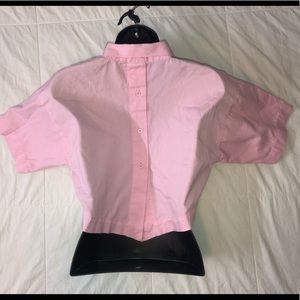 Pink Varsity Club V Crop Top Size M